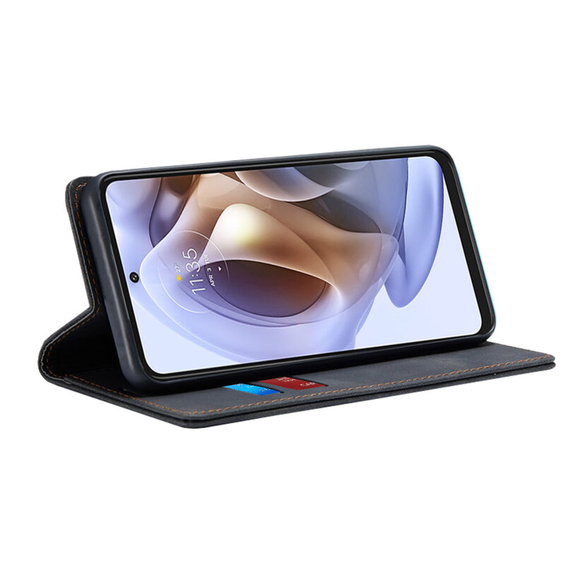 Husa piele Motorola Moto G31 Techsuit Confy Cover, negru