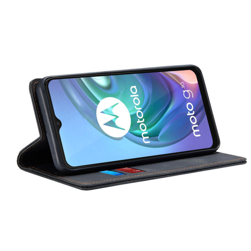 Husa piele Motorola Moto G10 Techsuit Confy Cover, negru