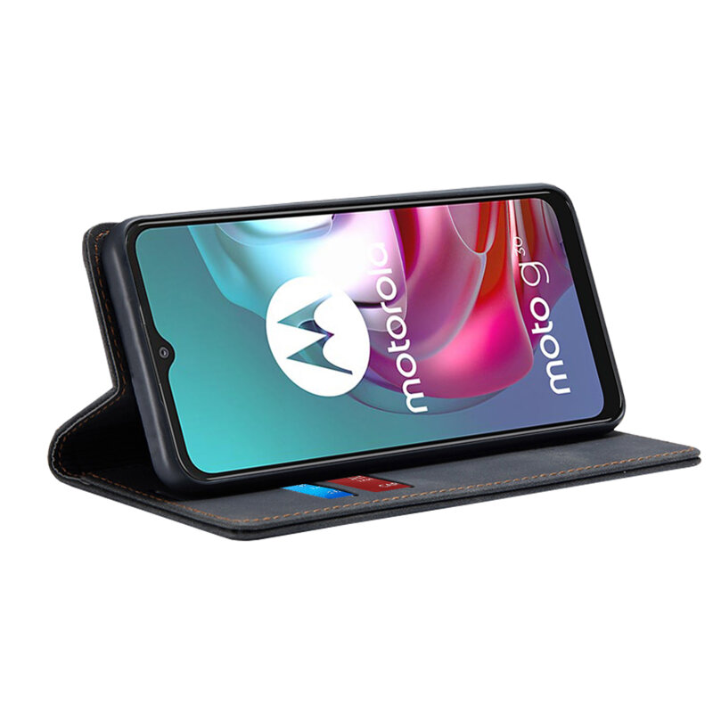 Husa piele Motorola Moto G30 Techsuit Confy Cover, negru