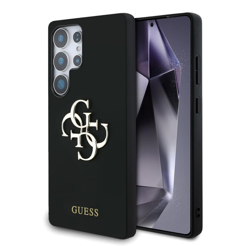 Husa Guess Samsung Galaxy S25 Ultra Silicone 4G Big Metal Logo, negru, GUHCS25LS4SMDK