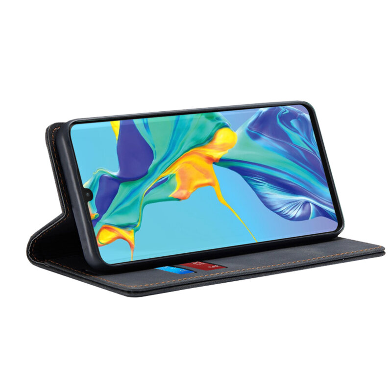 Husa piele Huawei P30 Pro Techsuit Confy Cover, negru