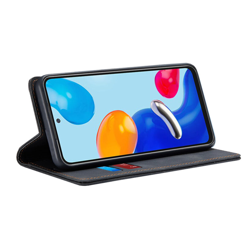 Husa piele Xiaomi Redmi Note 11 Techsuit Confy Cover, negru