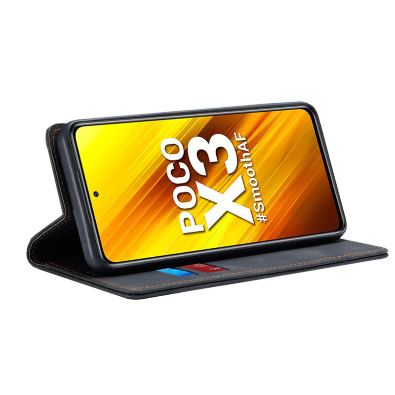 Husa piele Xiaomi Poco X3 Techsuit Confy Cover, negru