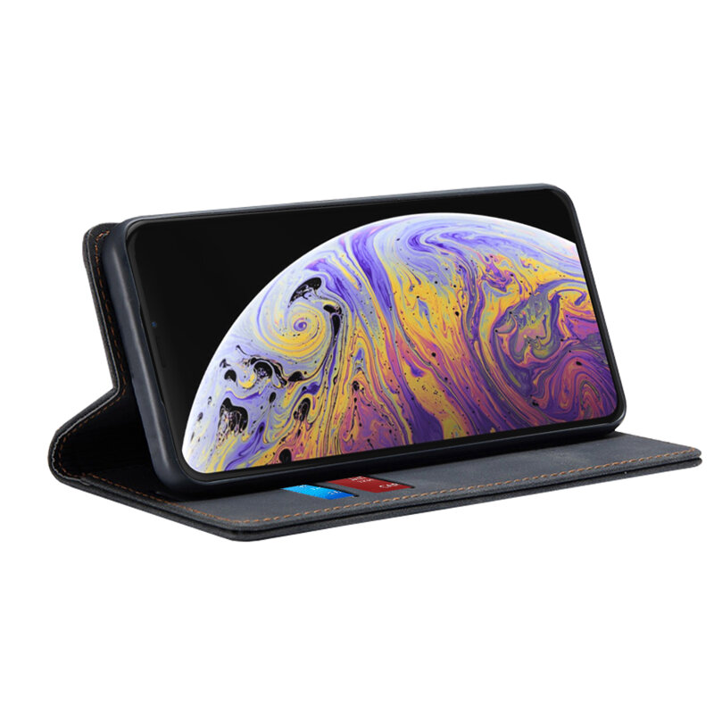 Husa piele iPhone XS Max Techsuit Confy Cover, negru