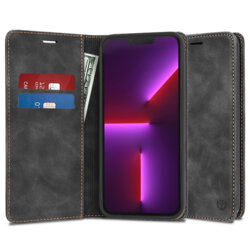 Husa piele iPhone 13 Pro Techsuit Confy Cover, negru