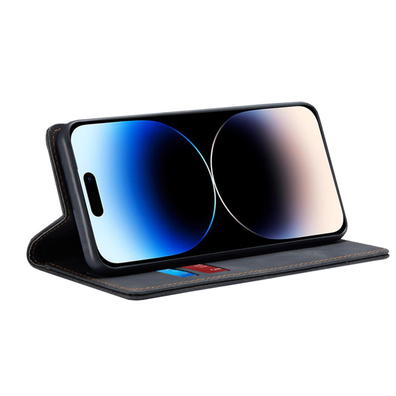 Husa piele iPhone 14 Pro Techsuit Confy Cover, negru