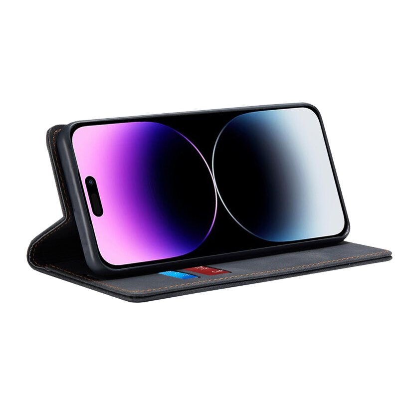Husa piele iPhone 14 Pro Max Techsuit Confy Cover, negru