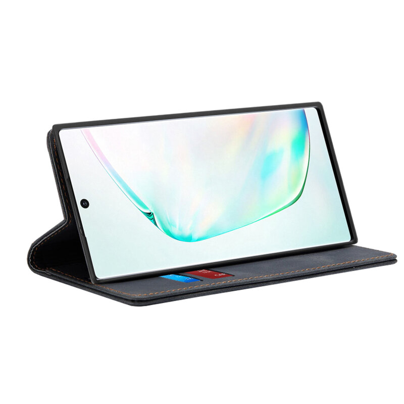 Husa piele Samsung Galaxy Note 10 Plus Techsuit Confy Cover, negru