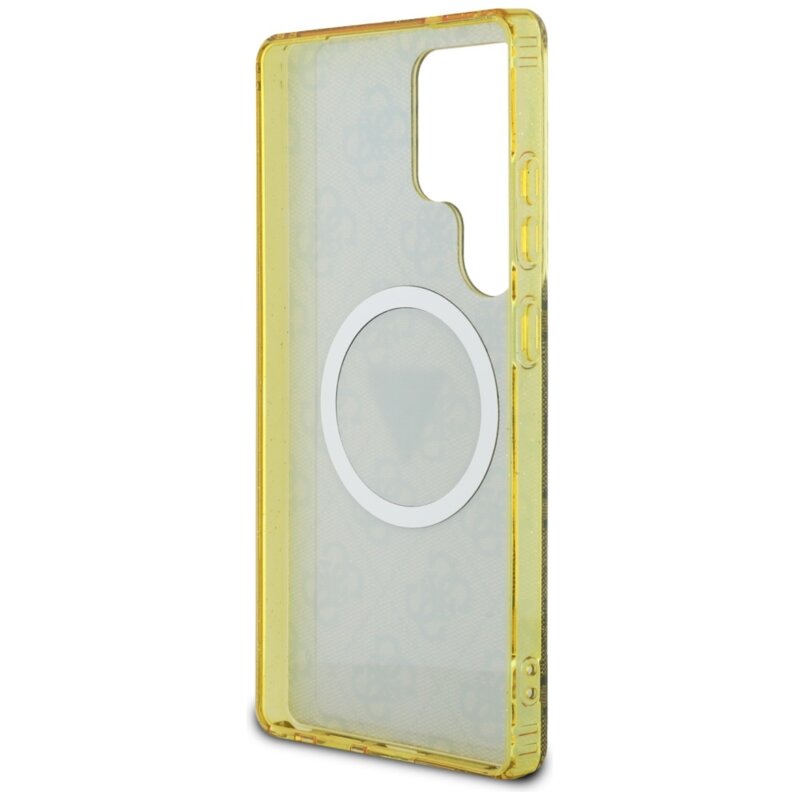 Husa Samsung Galaxy S25 Ultra originala Guess IML Metal Glitter 4G Circle Triangle MagSafe, maro, GUHMS25LHG4PRTGW