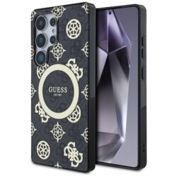 Husa Samsung Galaxy S25 Ultra originala Guess IML Peony On 4G Background MagSafe, negru, GUHMS25LH4PYEEK