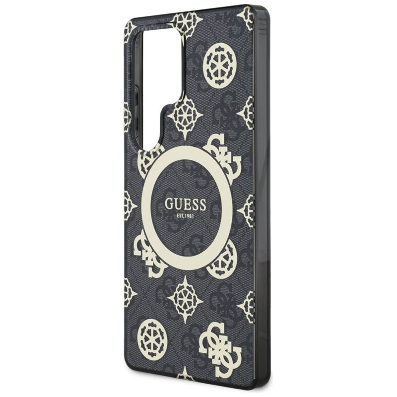 Husa Samsung Galaxy S25 Ultra originala Guess IML Peony On 4G Background MagSafe, negru, GUHMS25LH4PYEEK
