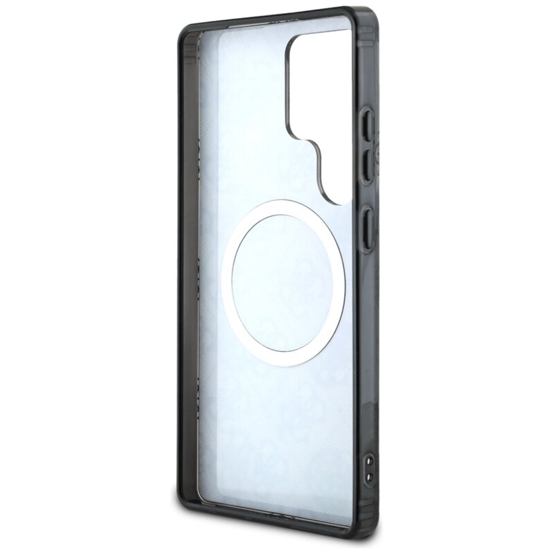 Husa Samsung Galaxy S25 Ultra originala Guess IML Peony On 4G Background MagSafe, negru, GUHMS25LH4PYEEK