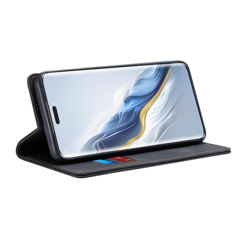 Husa piele Honor Magic6 Pro Techsuit Confy Cover, negru