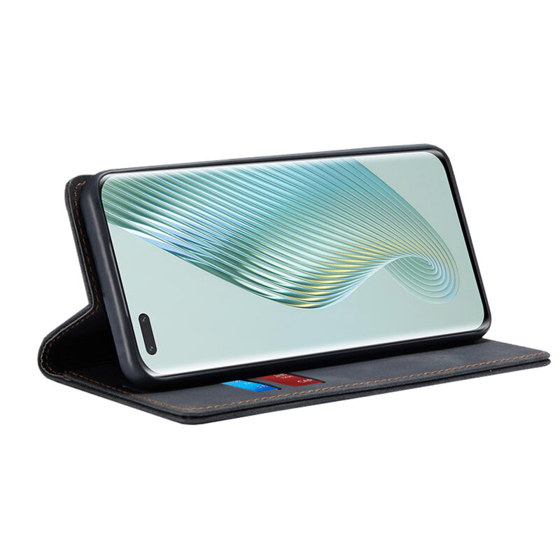 Husa piele Honor Magic5 Pro Techsuit Confy Cover, negru