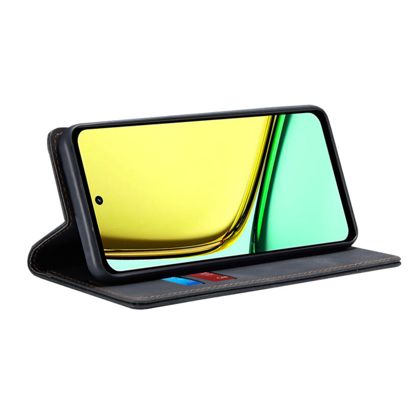 Husa piele Realme C67 4G Techsuit Confy Cover, negru