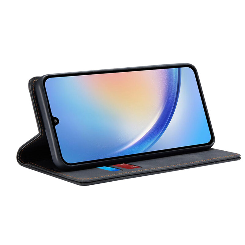 Husa piele Samsung Galaxy A34 5G Techsuit Confy Cover, negru