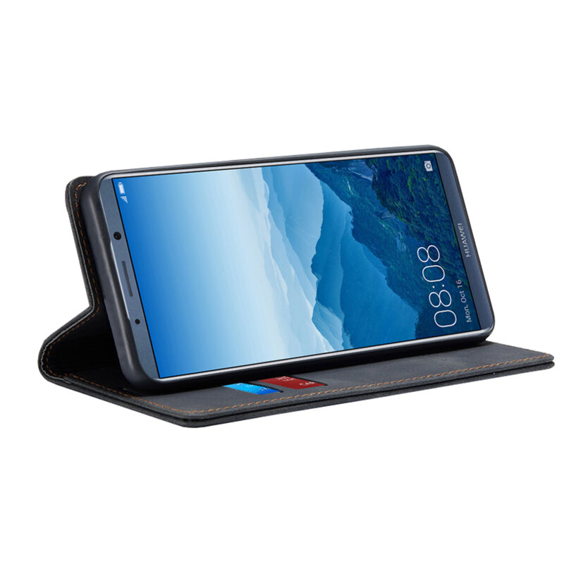 Husa piele Huawei Mate 10 Pro Techsuit Confy Cover, negru