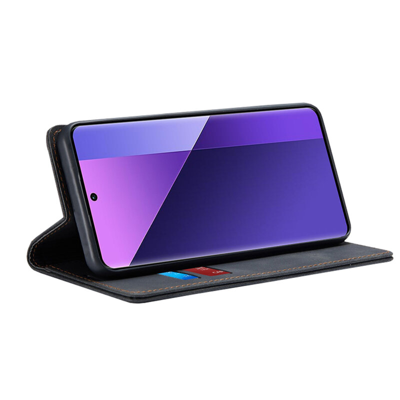 Husa piele Xiaomi Redmi Note 13 Pro+ 5G Techsuit Confy Cover, negru