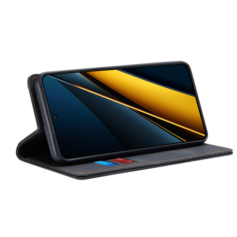 Husa piele Xiaomi Poco X6 Pro Techsuit Confy Cover, negru