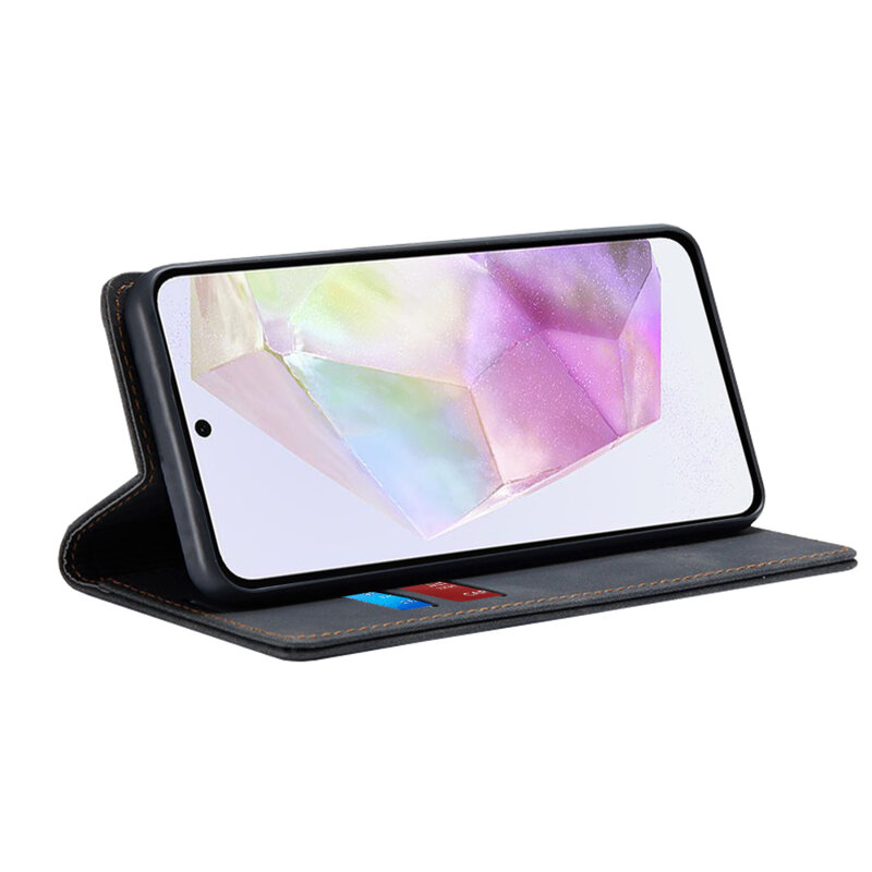 Husa piele Samsung Galaxy A35 5G Techsuit Confy Cover, negru