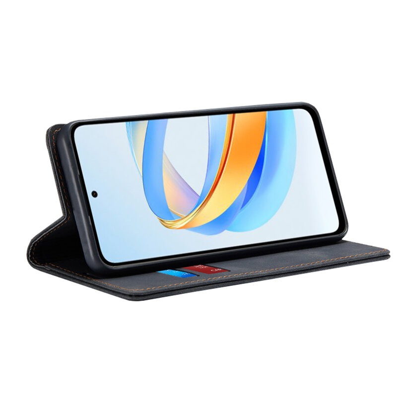 Husa piele Honor X7b 5G Techsuit Confy Cover, negru
