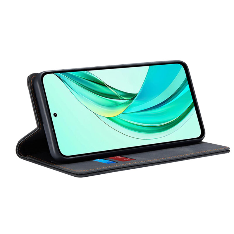 Husa piele Honor 90 SMART Techsuit Confy Cover, negru
