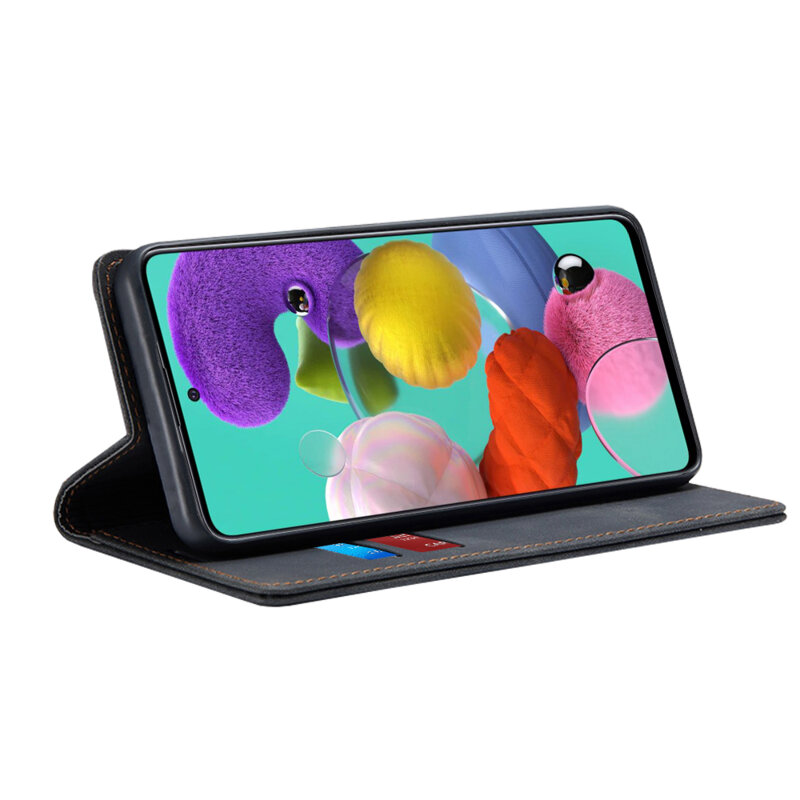 Husa piele Samsung Galaxy A51 4G Techsuit Confy Cover, negru