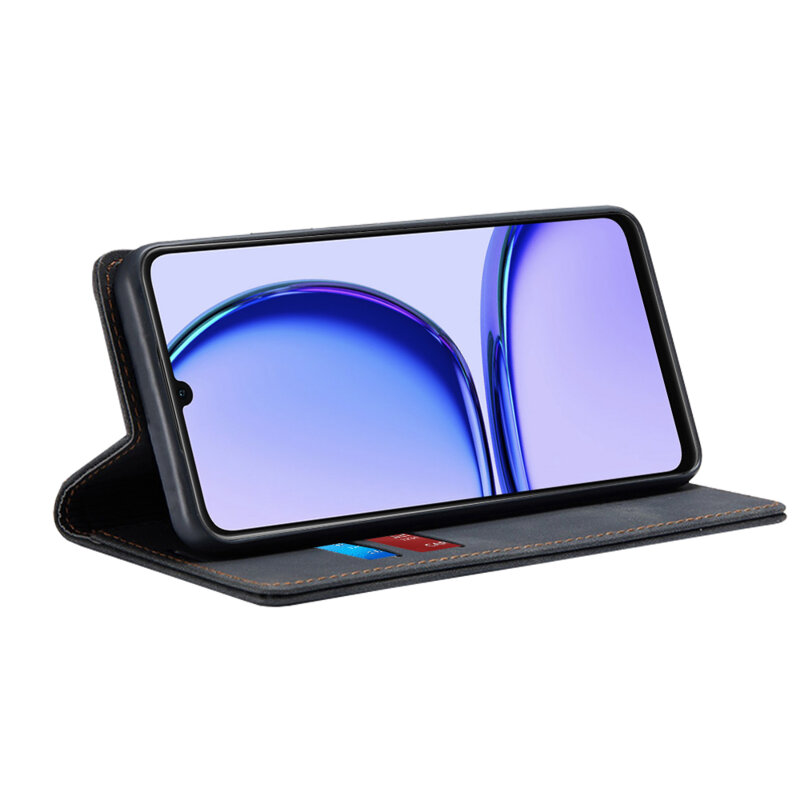 Husa piele Realme C53 Techsuit Confy Cover, negru