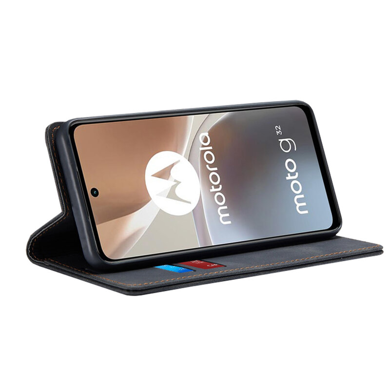 Husa piele Motorola Moto G32 Techsuit Confy Cover, negru
