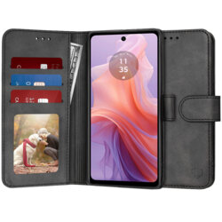 Husa 360 Motorola Moto E14 Techsuit Diary Book, negru