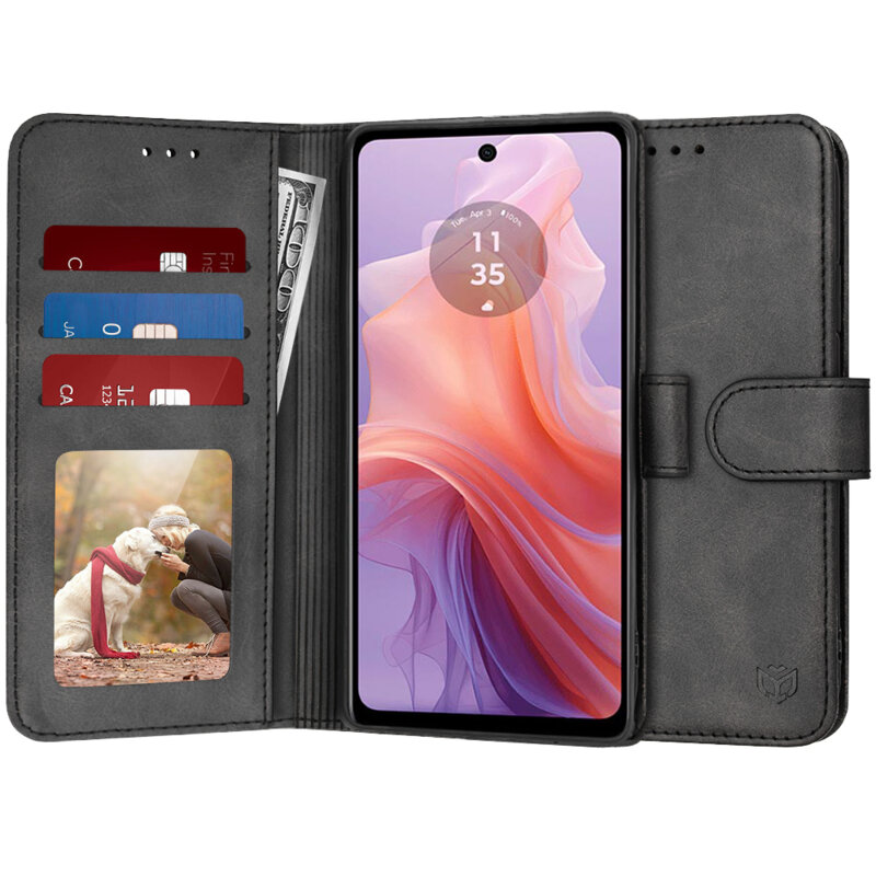 Husa 360 Motorola Moto E14 Techsuit Diary Book, negru