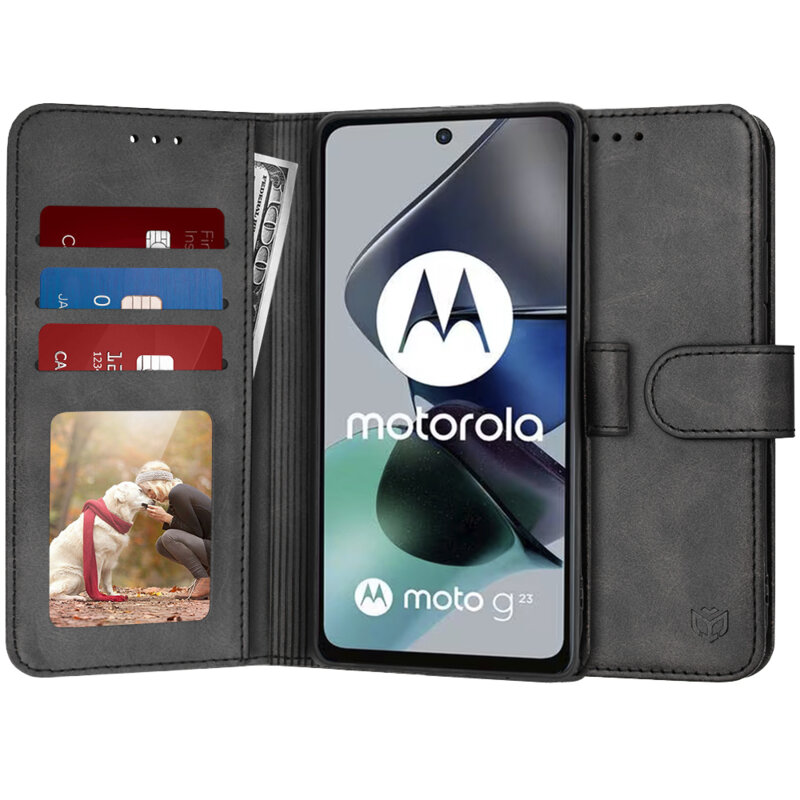 Husa 360 Motorola Moto G23 Techsuit Diary Book, negru