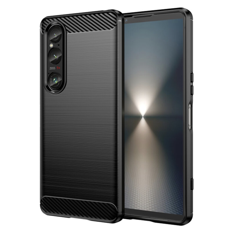 Husa Sony Xperia 1 VI Techsuit Carbon Silicone, negru