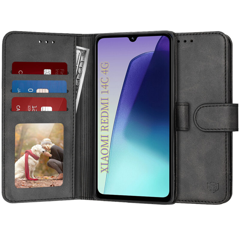 Husa 360 Xiaomi Redmi 14C Techsuit Diary Book, negru