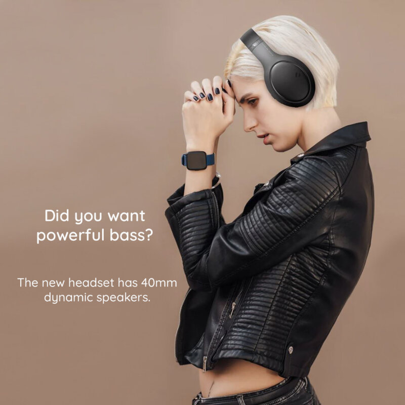 Casti wireless Bluetooth Havit, 350mAh, multipoint, negru H633BT