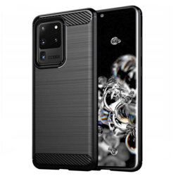 Husa Samsung Galaxy S20 Ultra Techsuit Carbon Silicone, negru