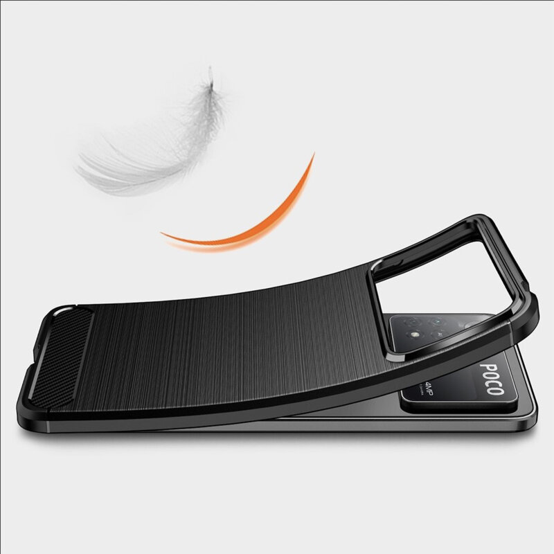 Husa Xiaomi Poco X4 Pro 5G Techsuit Carbon Silicone, negru