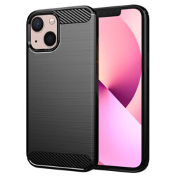 Husa iPhone 13 mini Techsuit Carbon Silicone, negru