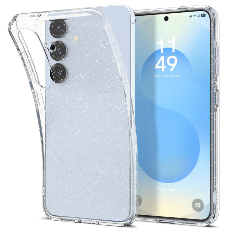 Husa Samsung Galaxy S25 Plus Spigen Liquid Crystal Glitter, Crystal Quartz