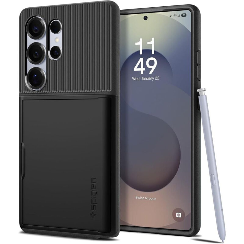 Husa Samsung Galaxy S25 Ultra Spigen Slim Armor CS, negru