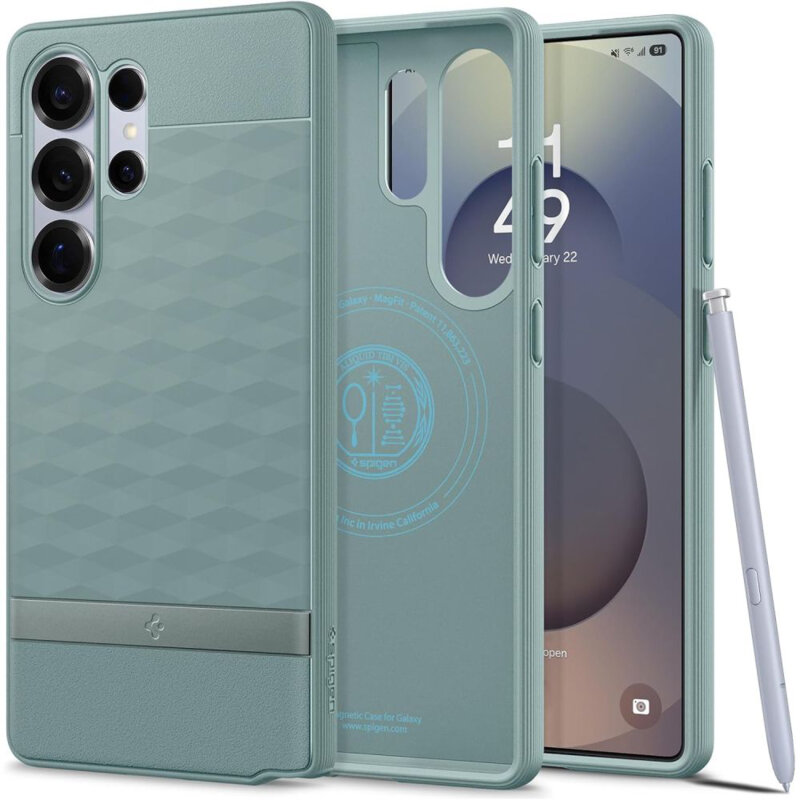 Husa Samsung Galaxy S25 Ultra Spigen Caseology Parallax MagSafe, verde