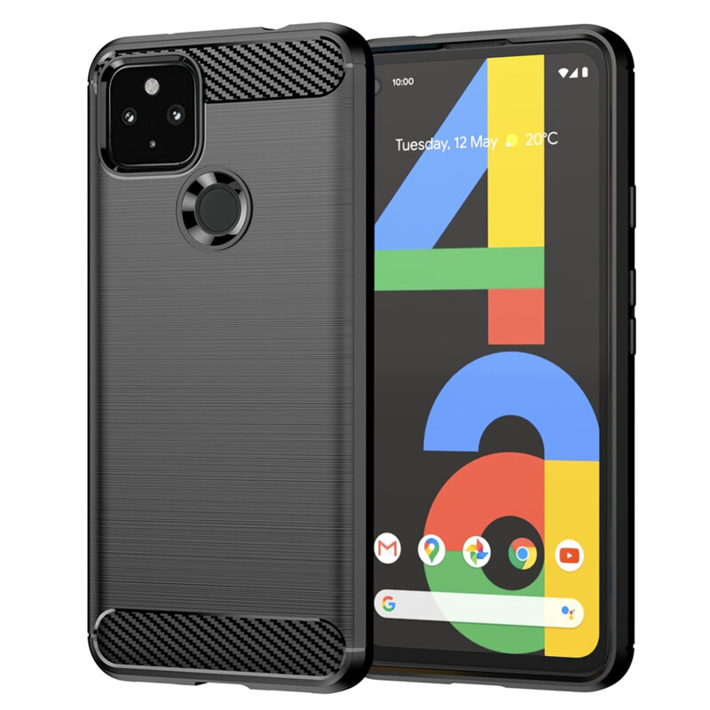 Husa Google Pixel 5 XL Techsuit Carbon Silicone, negru