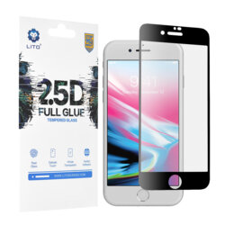 Folie Sticla iPhone 8 Lito 2.5D Full Glue Full Cover Cu Rama - Negru