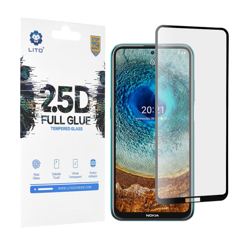 Folie sticla Nokia X10 Lito 2.5D Full Glue, negru