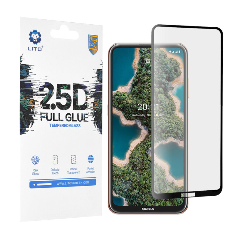 Folie sticla Nokia X20 Lito 2.5D Full Glue, negru