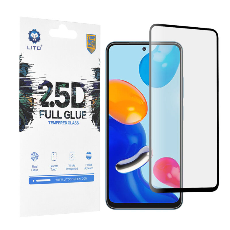 Folie sticla Xiaomi Redmi Note 11 Lito 2.5D Full Glue, negru