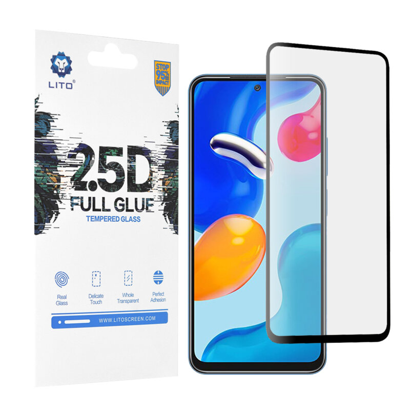 Folie sticla Xiaomi Redmi Note 11S Lito 2.5D Full Glue, negru