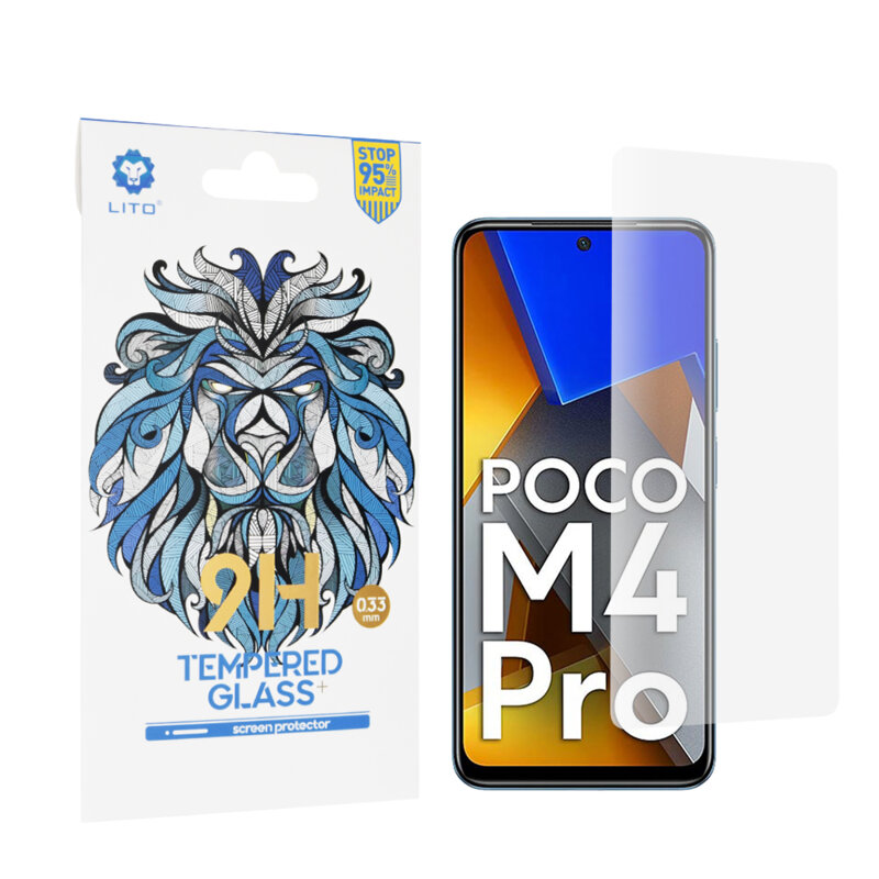 Folie sticla Xiaomi Poco M4 Pro 4G Lito 9H Tempered Glass, clear
