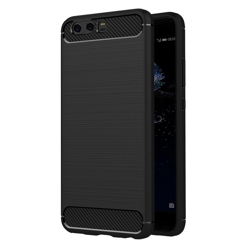 Husa Huawei P10 Plus Techsuit Carbon Silicone, negru