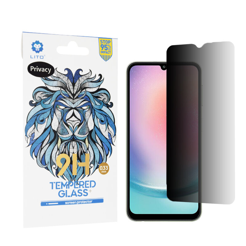 Folie sticla Samsung Galaxy A24 Lito 9H Tempered Glass, privacy